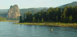 Beacon Rock is a Lewis and Clark landmark. This monolith is second only to the Rock of Gibraltar in size.