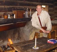 Living history actors at Fort Clatsop, the winter quarters for the Lewis and Clark Expedition.