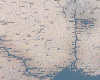 Map of S France. Canal du Midi is shade on the left, the Rhone river valley runs up the center, right of the map.